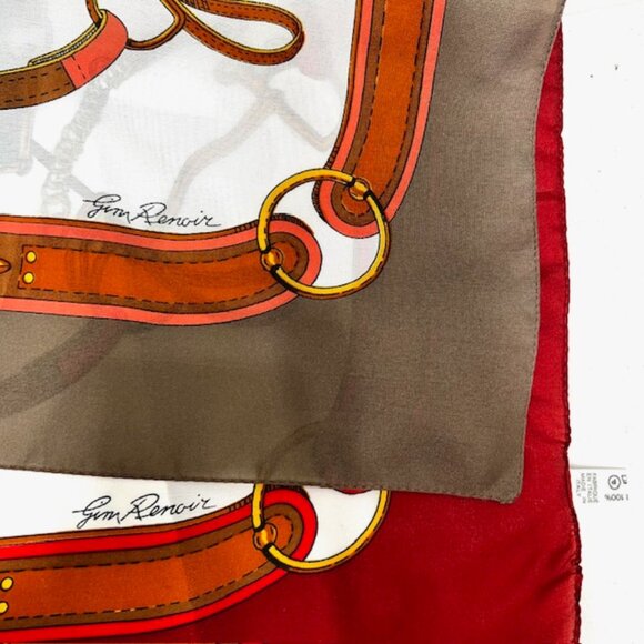 (2) Jim Renoir Southwest Vibes 100% Polyester  Scarf 31x31" Burgendy Green(47) - Picture 9 of 10